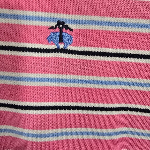Brooks Brothers Golf Polo Shirt XXL Men's Pink Striped Logo Short Sleeve - Picture 4 of 5